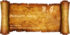Mathern Gara névjegykártya